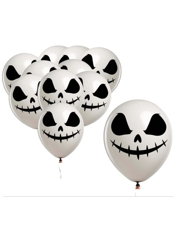 10 witte geest ballonnen 30 cm halloween