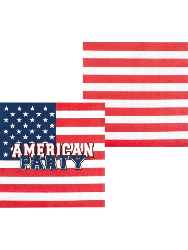 20 Papieren Servetten 'AMERICAN PARTY'