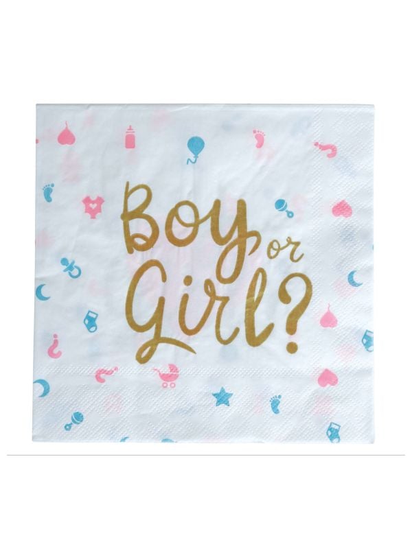 20 papieren servetten Gender Reveal