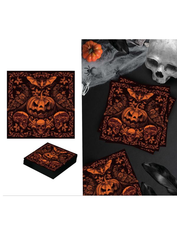 20 papieren servetten gothic pompoen halloween