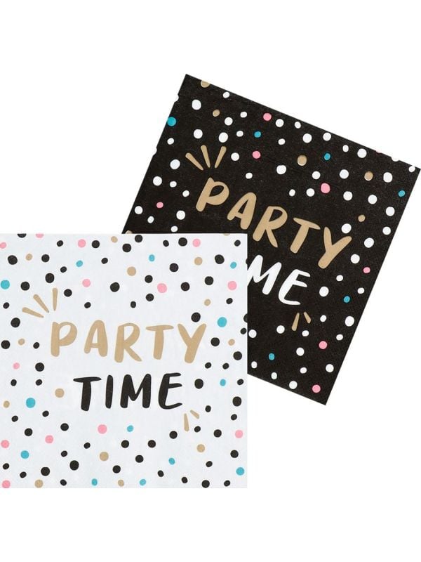 20 Papieren Servetten 'Party Time'