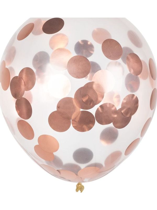 5 Roségouden Confettiballonnen