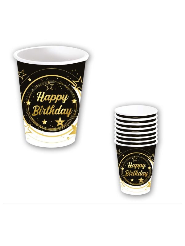 6 drinkbekers "Happy Birthday" 240 ml