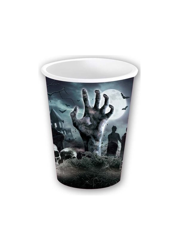 6 papieren drinkbekers kerkhof 355 ml halloween