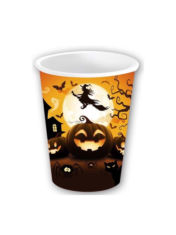 6 papieren drinkbekers pompoen 240 ml halloween