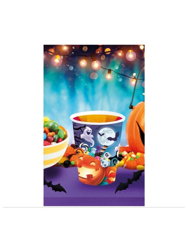 6 papieren drinkbekers vrolijke pompoen 240 ml halloween