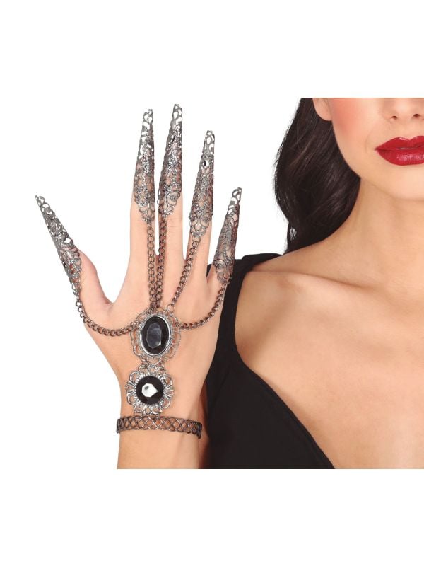 Armband met metalen vinger versiering halloween