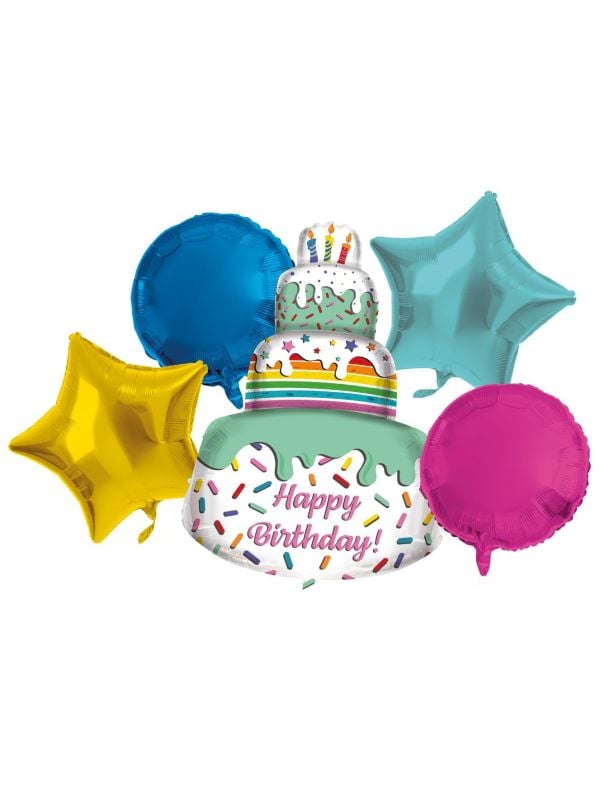 Birthday cake set folieballonnen