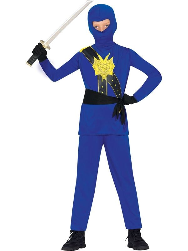 Blauwe Ninja outfit kinderen