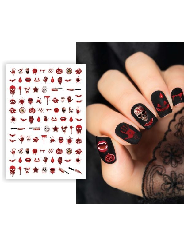 Bloederige nagelstickers halloween