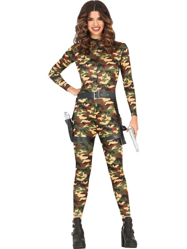 Camouflage Kostuum Dames Soldaat