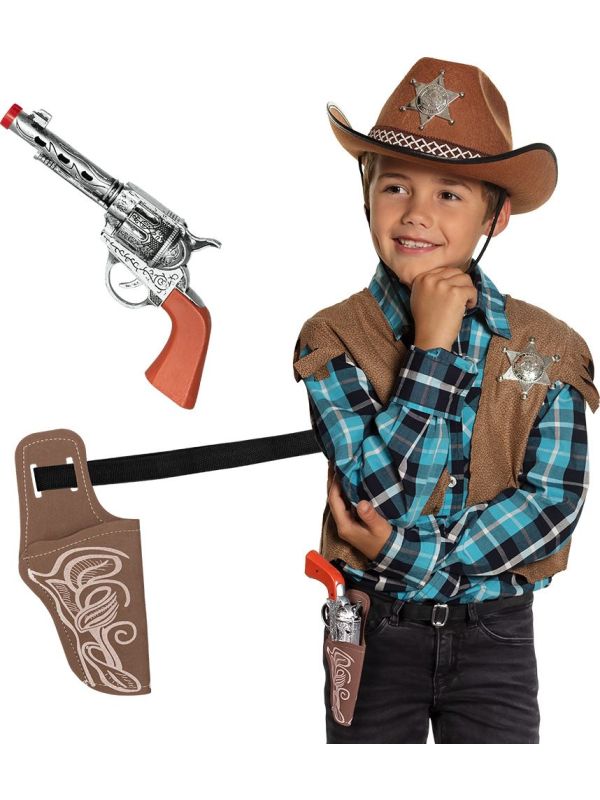 Complete Cowboy Kinder Accessoireset 3-delig