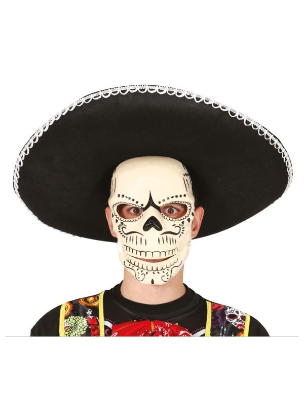 Día de Muertos muzikant skelet masker