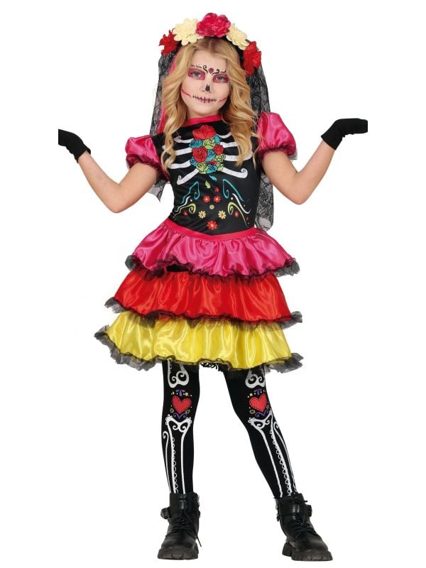 Día de Muertos skelet jurk halloween meisjes