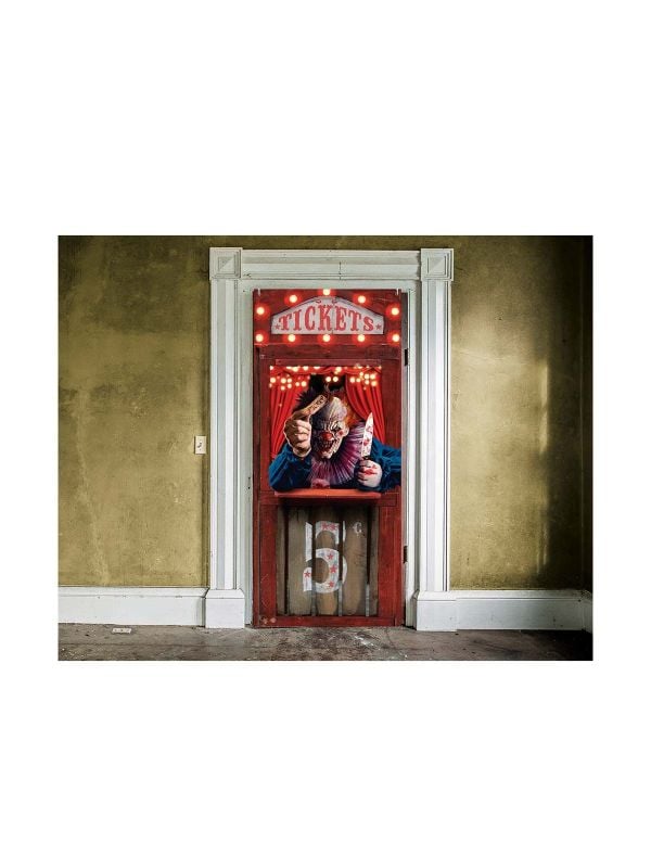 Deurdecoratie horror circus 80 x 180 cm halloween