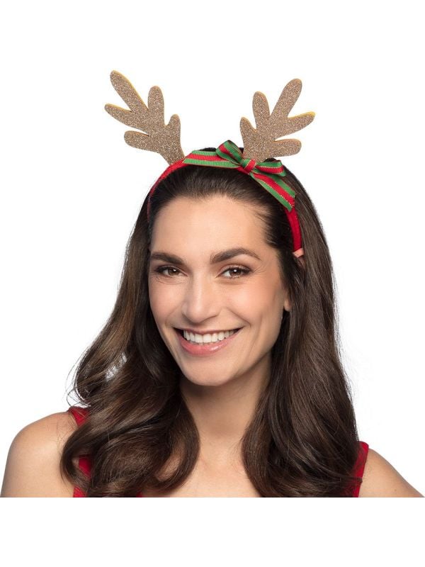 Diadeem Golden Reindeer Kerst