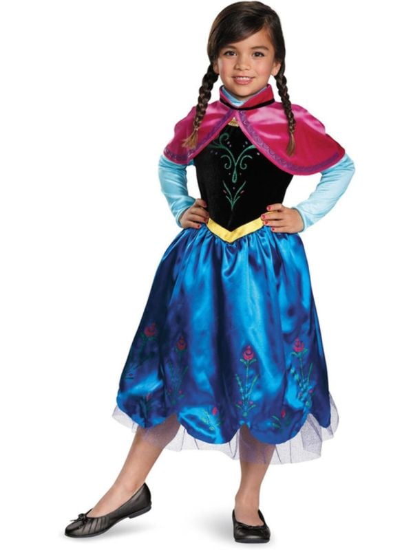 Disney Frozen Anna Meisjes Kostuum Blauw en Roze