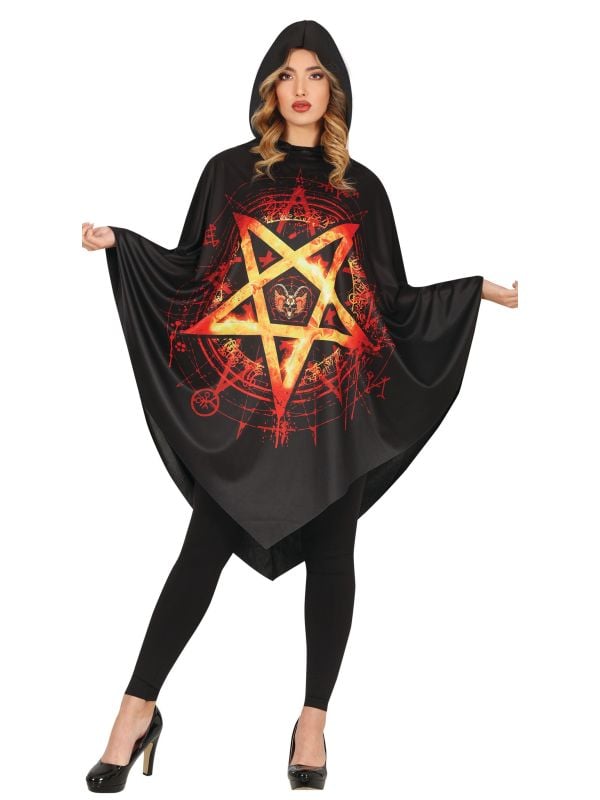 Duivel poncho halloween dames