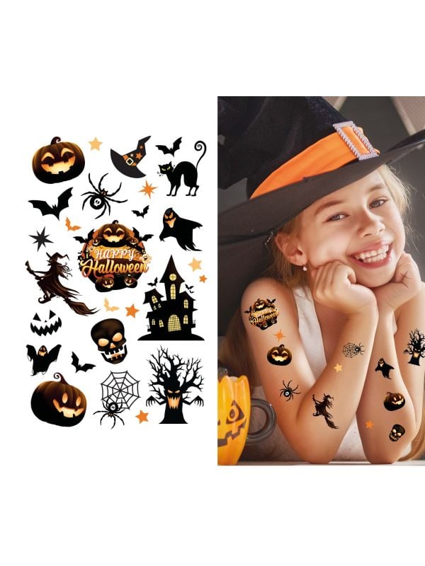 Enge halloween tattoos met lijm kind