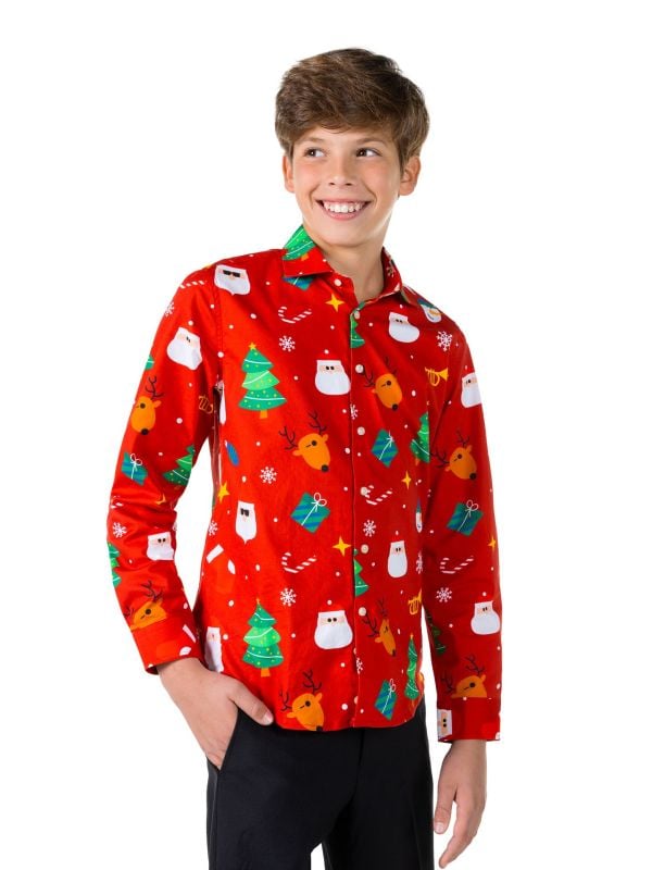 Festivity Red shirt Tiener Jongens Opposuits