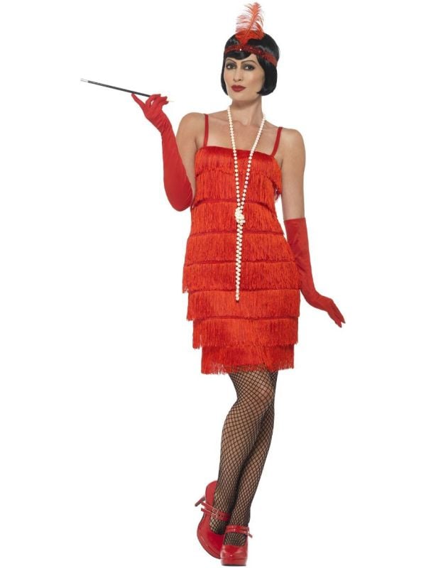 Flapper Jurk Dames Rood