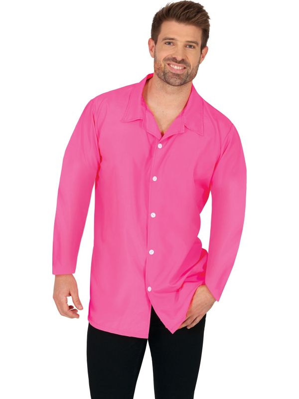 Fluorescerend Roze Retro 80's T-shirt Volwassenen