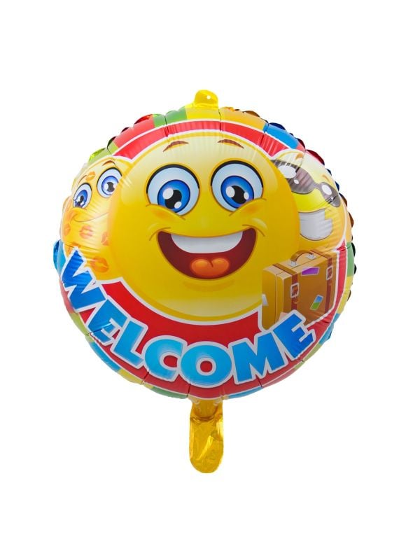 Folieballon emoticon welkom thuis 45cm