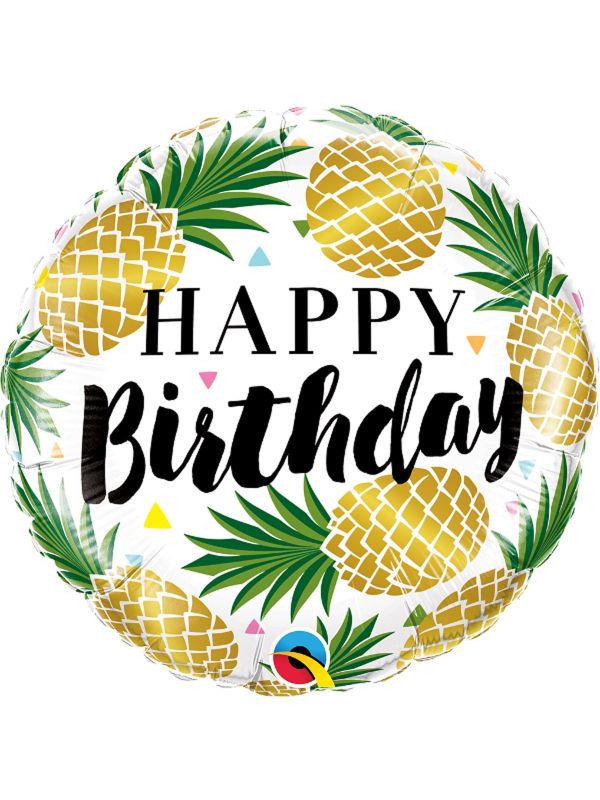 Folieballon happy birthday ananas