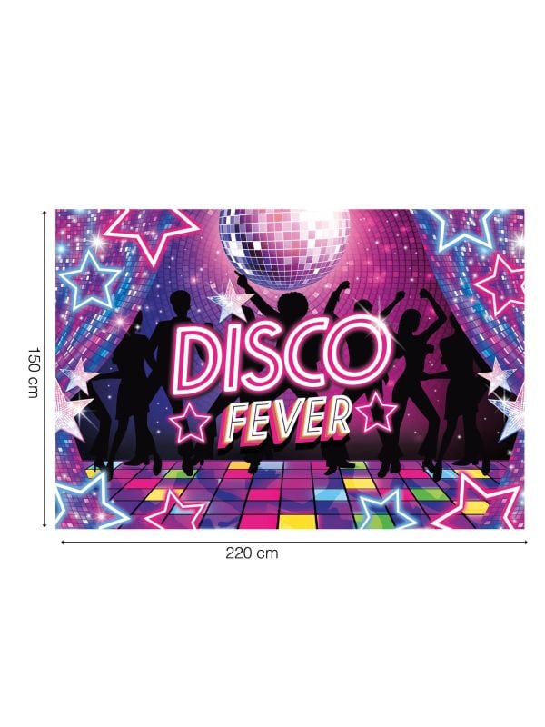 Fotoachtergrond retro disco 220 x 150 cm