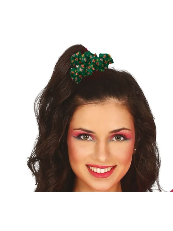 Foute kerst haar schrunchie groen 3 stuks