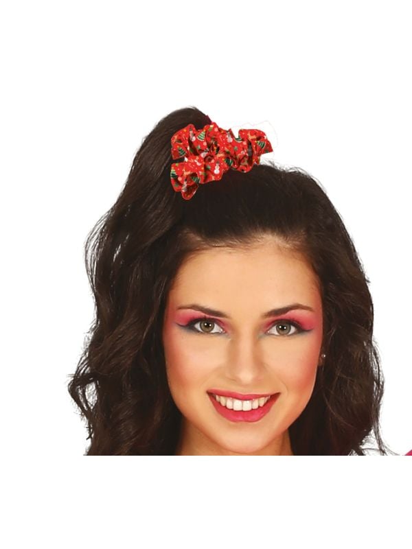 Foute kerst haar schrunchie rood 3 stuks