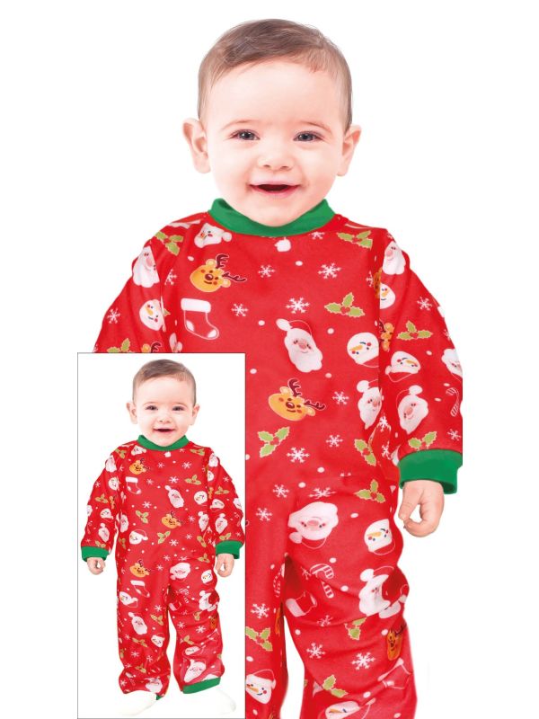 Foute kerstpyjama baby rood