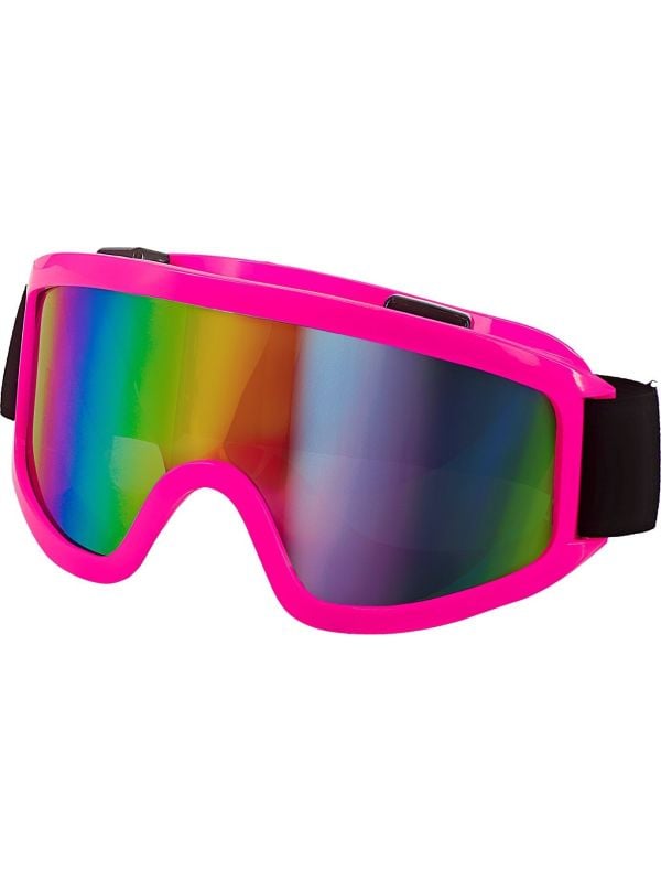 Foute Neon Roze Ski Bril