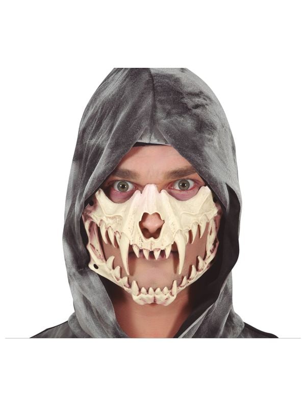 Gevaarlijk carnivoor gebit halfmasker halloween