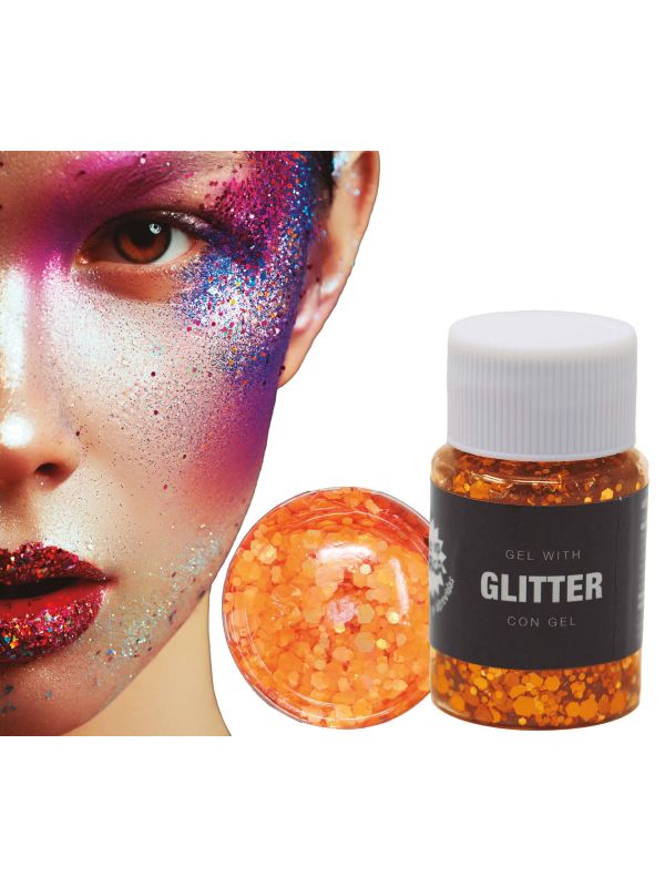 Glitter gel oranje 20g