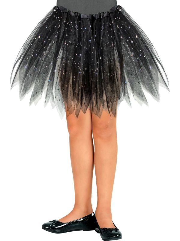 Glitter sterren tutu zwart kinderen