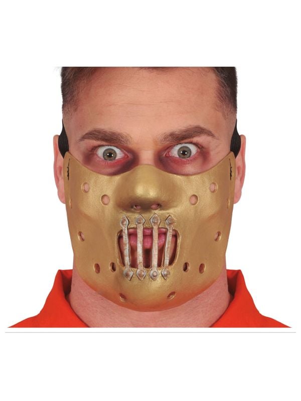 Gouden Hannibal Lecter halfmasker latex halloween