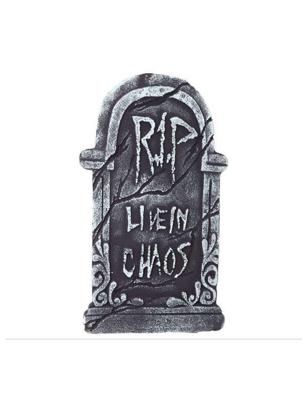 Grafsteen 'Live in chaos' 43 x 22 cm halloween