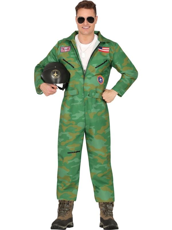 Groene Camouflage Piloten Outfit