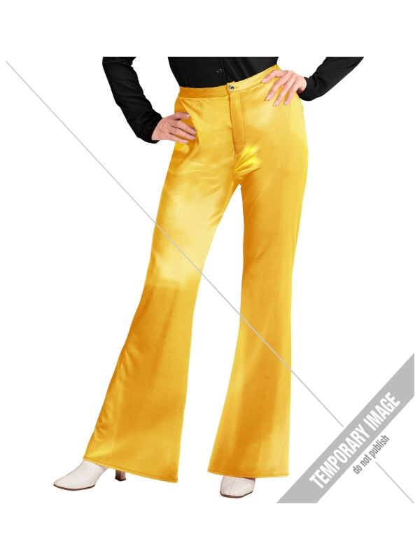 Groovy style disco broek geel dames