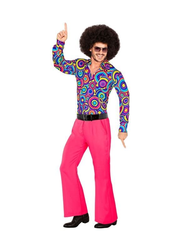 Groovy style disco broek roze mannen