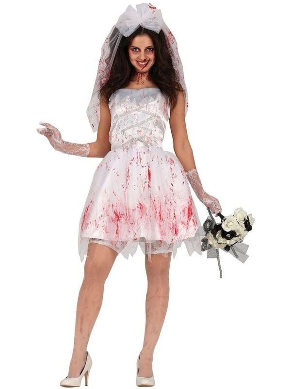 Halloween killer bride bruidsjurk dames