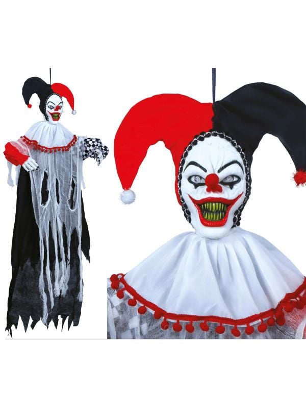 Hangdecoratie horrorclown 120 cm halloween