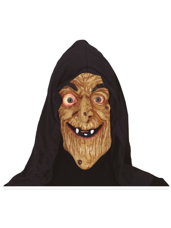 Heks masker met kap halloween