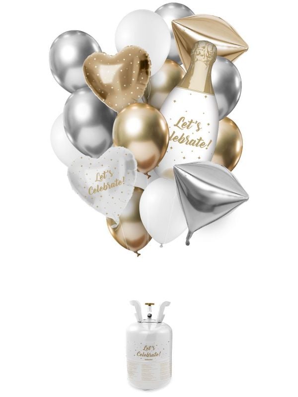 Helium gastank zilver goud ballonnen