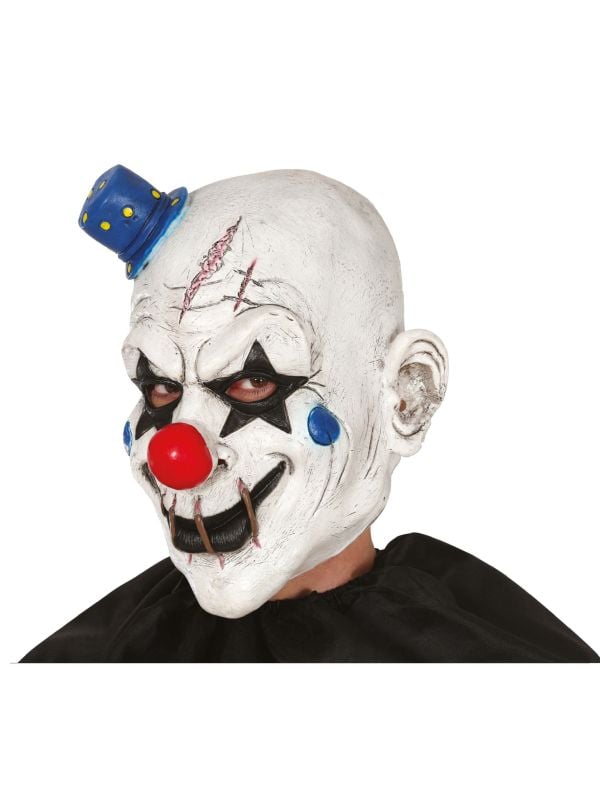 Horror clown met muts masker halloween