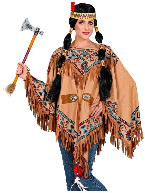 Indiaan poncho dames luxe