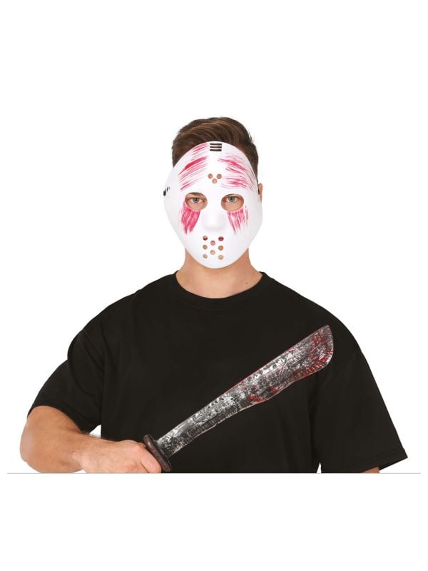 Jason Voorhees masker met machete halloween