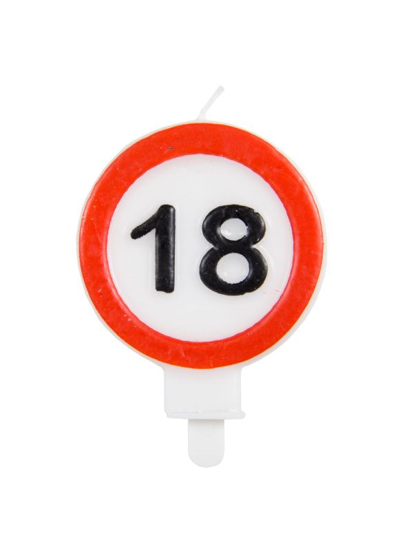 Kaars 18 Jaar Verkeersbord