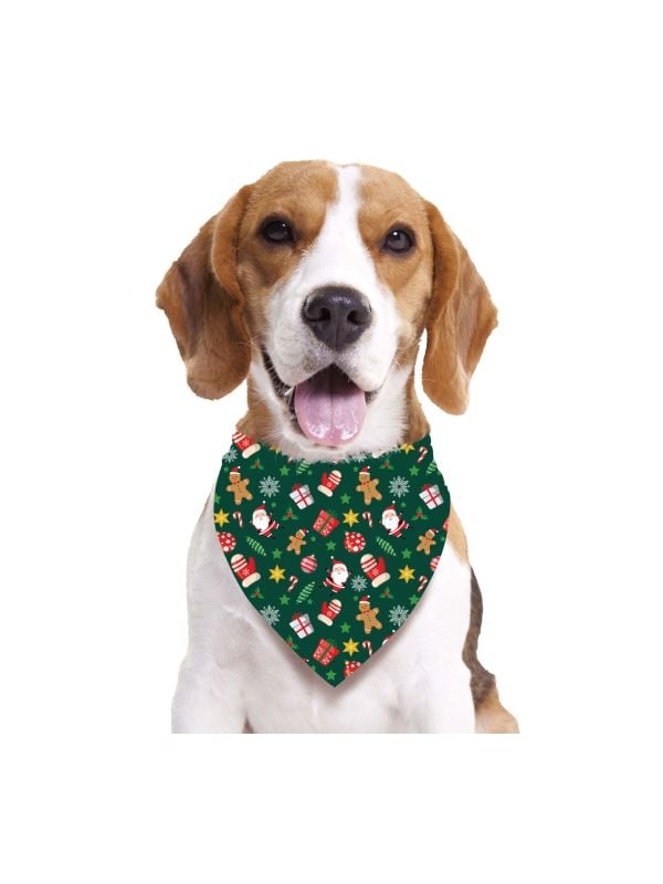 Kerstbandana voor honden groen